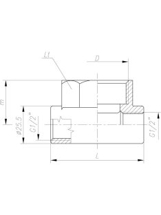 Sárgaréz osztóvég G1" 1/2"-1/2"