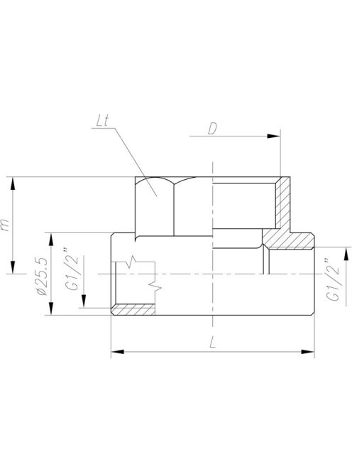 Sárgaréz osztóvég G1" 1/2"-1/2"