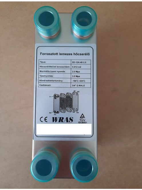 Forrasztott lemezes hőcserélő WRAS 30 kW (30 lemezes)