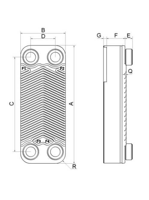 Forrasztott lemezes hőcserélő WRAS 30 kW (30 lemezes)