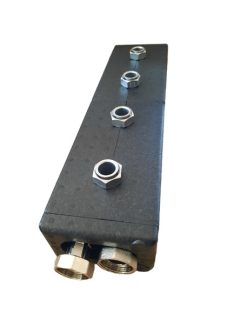 Kazánházi központi osztó-gyűjtő 5 körös szigeteléssel inox