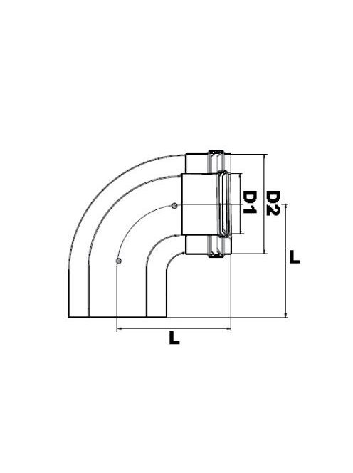 brilon pps-alu 80/125 90°-os könyök