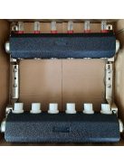 Osztó-gyűjtő 3 fűtési körrel, áramlásmérővel, rozsdamentes acél házzal, szigeteléssel, 1"-3/4" BRH