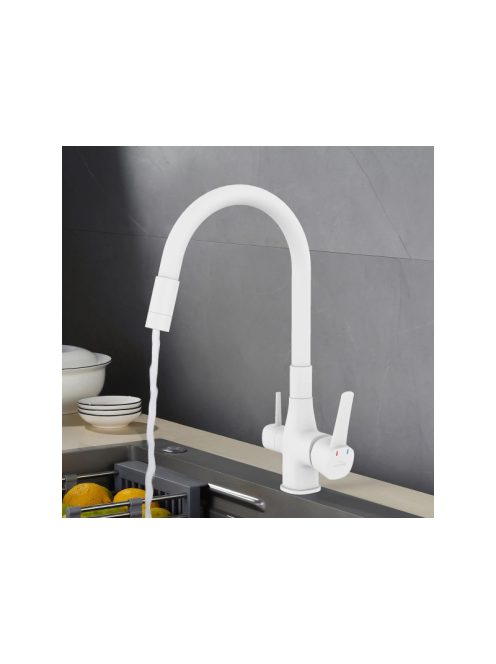 Invena Glamour  konyhai csaptelep flexi kifolyócsővel, pult alá szerelhető IVÓVÍZ SZŰRŐVEL, bézs