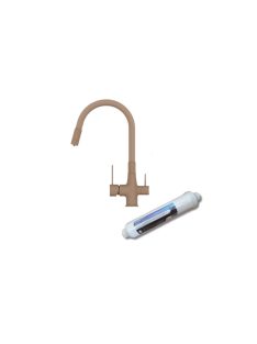   Invena Glamour  konyhai csaptelep flexi kifolyócsővel, pult alá szerelhető IVÓVÍZ SZŰRŐVEL, bézs