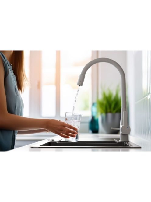 Invena Glamour  konyhai csaptelep flexi kifolyócsővel, pult alá szerelhető IVÓVÍZ SZŰRŐVEL, fekete-réz