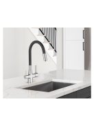 Invena Glamour  konyhai csaptelep flexi kifolyócsővel, pult alá szerelhető IVÓVÍZ SZŰRŐVEL, fekete-króm 