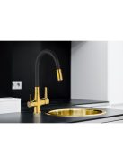 Invena Glamour  konyhai csaptelep flexi kifolyócsővel, pult alá szerelhető IVÓVÍZ SZŰRŐVEL, fekete-arany