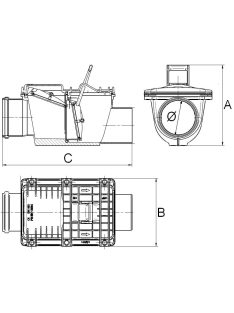 Capricorn dupla zárású visszacsapó szelep lefolyóhoz, vízelvezetéshez