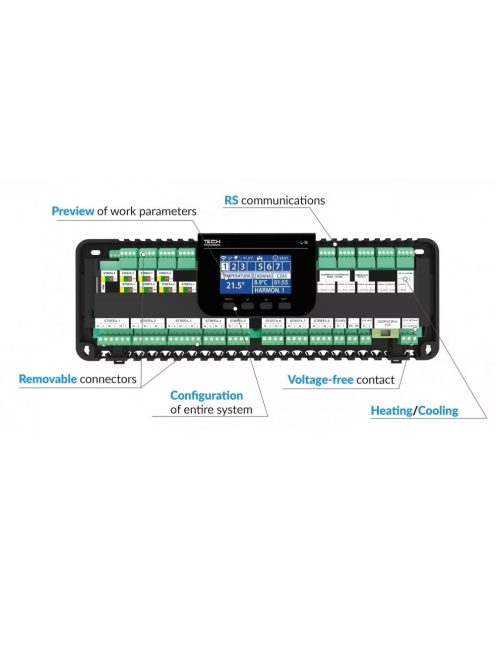 Univerzális felületfűtési/hűtési zónaszabályzó rendszer Tech EU-L-9r