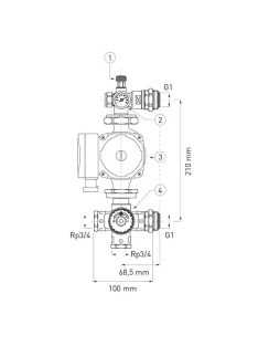   Padlófűtés modul FERRO, elektronikusan szabályozott keringető szivattyúval