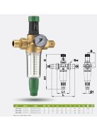 HERZ vízszűrő-víznyomás csökkentő kombináció DN25 1"