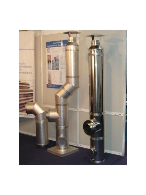 Saválló-alumínium szerelt kémény könyök idom 45°