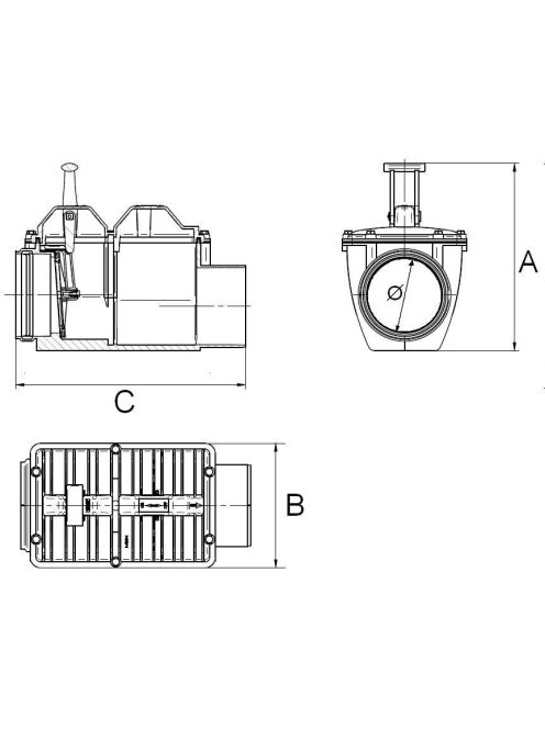 visszacsapó szelep lefolyóhoz, vízelvezetéshez
