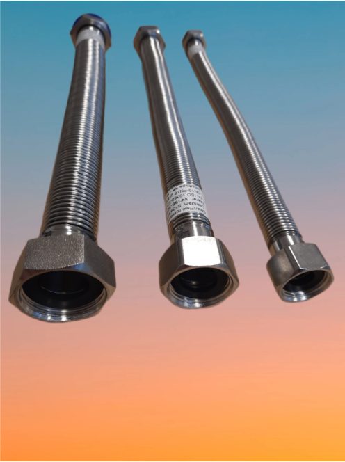 Inox nyújtható flexicső 1/2"BB 80-160 cm vízszereléshez, fűtésszereléshez