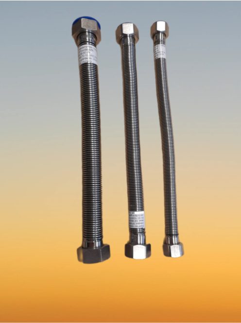 Inox nyújtható flexicső 1/2"BB 80-160 cm vízszereléshez, fűtésszereléshez