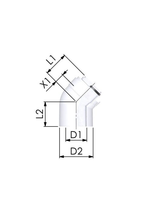 tricox pps-alu 60/100 koncentrikus füstcső könyök