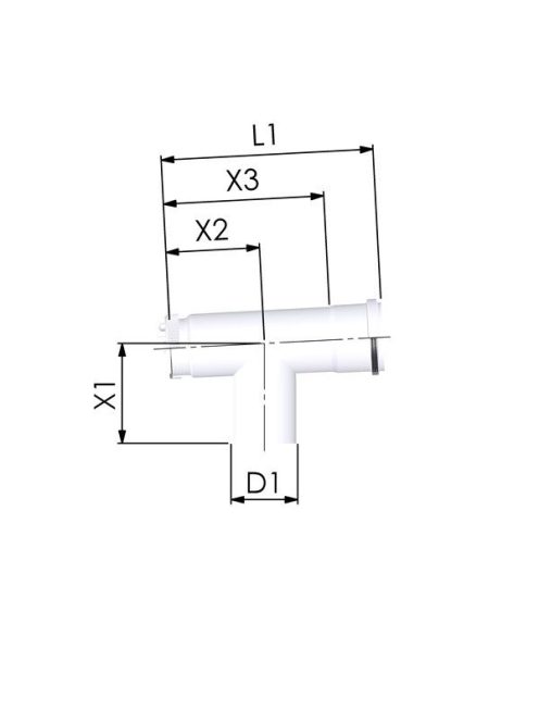 Tricox polipropilén pps füstcső ellenőrző T-idom 80 mm