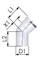 Tricox polipropilén pps füstcső könyök 80 mm